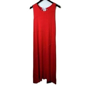 Vernacular Red Sleeveless Maxi Dress Size Medium